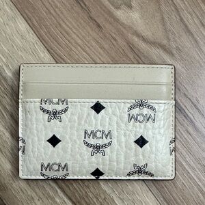 MCM Ivory and Black Card Holder